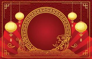 djup röd kinesisk ny år vektor