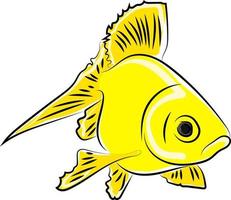 Gelber Fisch, Illustration, Vektor auf weißem Hintergrund.