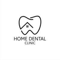 linje konst Hem dental logotyp vektor