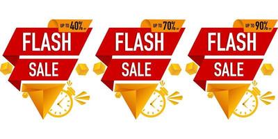 Flash Sale Banner Template Design für Web oder Social Media. Sonderangebotsrabatte, eintägiger großer Verkauf, Sonderangebote. verkaufsbanner-vorlagendesign, superverkauf, saisonende-sonderangebotsbanner. vektor