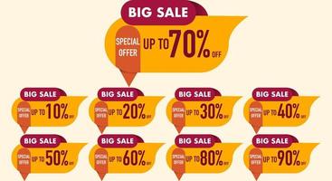 Big Sale Vektor Banner Design Special Sonderangebot Text. Layout-Banner-Template-Design für Einkaufsrabatt-Aktion. Vektor-Illustration.