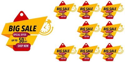 Big Sale Vektor Banner Design Special Sonderangebot Text. Layout-Banner-Template-Design für Einkaufsrabatt-Aktion. Vektor-Illustration.