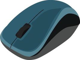 blaue Computermaus, Illustration, Vektor auf weißem Hintergrund