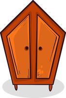 orange Kleiderschrank, Illustration, Vektor auf weißem Hintergrund.