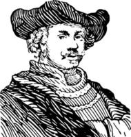 Rembrandt van Rhyn, Vintage-Illustration vektor