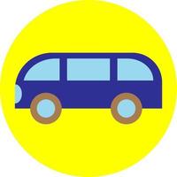 Blauer Minibus, Illustration, Vektor, auf weißem Hintergrund. vektor