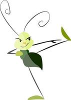 grüne Libelle, Illustration, Vektor auf weißem Hintergrund.