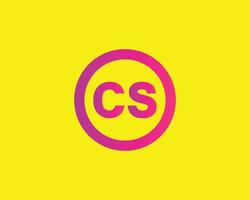 cs sc-Logo-Design-Vektorvorlage vektor
