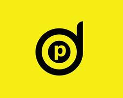 dp pd logotyp design vektor mall