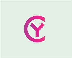 cy yc logotyp design vektor mall