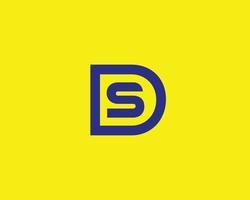 ds sd logotyp design vektor mall