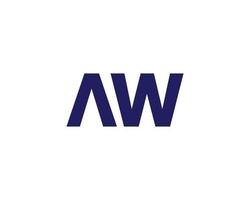 aw wa logotyp design vektor mall