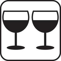 zwei Gläser Rotwein, Illustration, Vektor auf weißem Hintergrund.