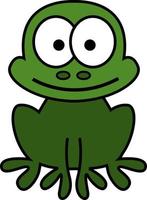 grüner Frosch, Illustration, auf weißem Hintergrund. vektor