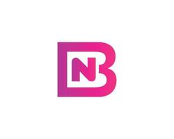 bn nb logotyp design vektor mall