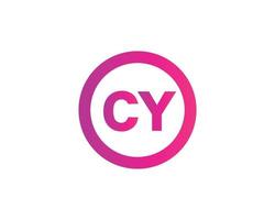 cy yc logotyp design vektor mall