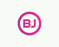 bj J B logotyp design vektor mall