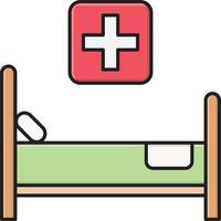 sjukhussäng vektor illustration på en bakgrund. premium kvalitet symbols.vector ikoner för koncept och grafisk design.