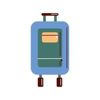 blå resväska med hjul vektor