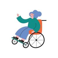 behinderte Frau im Rollstuhl vektor