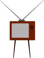 alter Fernseher, Illustration, Vektor auf weißem Hintergrund