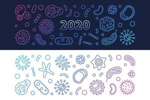 2020 Coronavirus-Vektorkonzept umreißt moderne Banner vektor