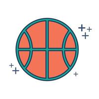 basketboll ikon vektor illustration glyf stil design med Färg och plus tecken. isolerat på vit bakgrund.