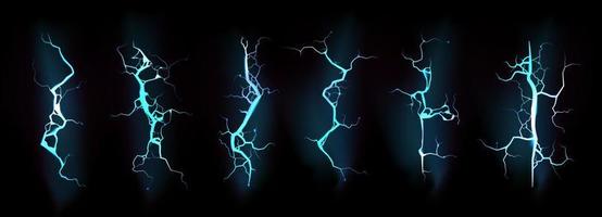 Blitz, elektrischer Blitzschlag in blauer Farbe vektor