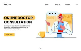 Banner für Online-Arztkonsultationen vektor