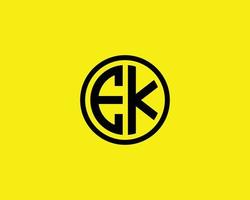 ek ke logotyp design vektor mall