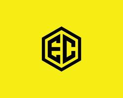 ec ce-Logo-Design-Vektorvorlage vektor