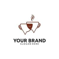 Logo-Design für heiße Kaffeegespräche vektor