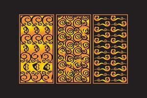 islamische dekorative lasergeschnittene plattenschablone mit abstraktem geometrischem blumenlaser vektor