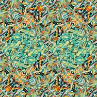 psychedelisches abstraktes kaleidoskop nahtloses muster. geometrische Mosaikverzierung. vektor