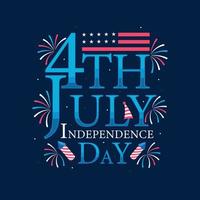 4. juli unabhängigkeitstag, glücklicher unabhängigkeitstag, der freien vektor beschriftet