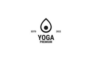 släppa vatten yoga logotyp design vektor illustration