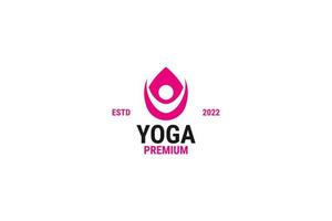 Drop Wasser Yoga-Logo-Design-Vektor-Illustration vektor