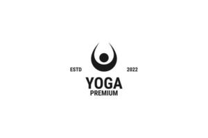 Drop Wasser Yoga-Logo-Design-Vektor-Illustration vektor