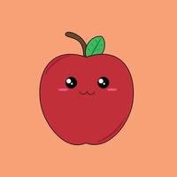 Fruchtreihenvektor, netter Apfelfruchtvektor. ideal zum Lernen für Kinder sowie Symbole. vektor