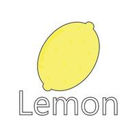 Fruchtserienvektor, niedlicher Zitronenfruchtvektor. ideal zum Lernen für Kinder sowie Symbole. vektor