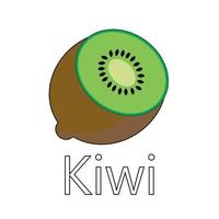 Fruchtserienvektor, niedlicher Kiwifruchtvektor. ideal zum Lernen für Kinder sowie Symbole. vektor