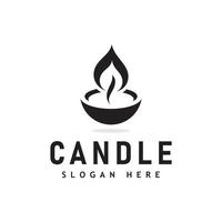 Kerzenlicht Flamme Logo Design Illustration vektor