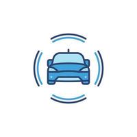 Autonomes fahrerloses Auto Vektorkonzept blaues Symbol vektor