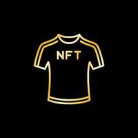 nft sport t-shirt linie goldenes symbol. Lineares Zeichen des Fußball-T-Shirt-Vektors vektor