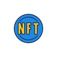 nft nicht fungibles Token-Technologie-Vektorkonzept rundes farbiges Symbol vektor