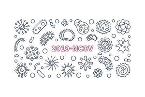 2019-ncov Gliederungsbanner - Vektorvirusillustration vektor