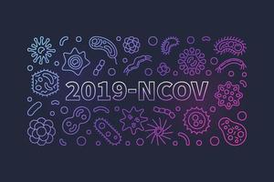 2019-ncov Vektorkonzept lineares farbiges Banner oder Illustration vektor