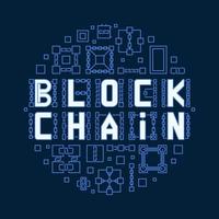 blockchain teknologi begrepp runda vektor linje illustration