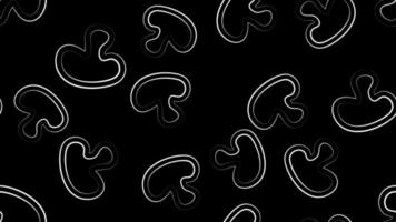 Champignon Musterdesign Vektor Illustration Hintergrund. schwarze Silhouette Pilz stilvolle Textur. sich wiederholender champignon nahtloser musterhintergrund für lebensmitteldesign