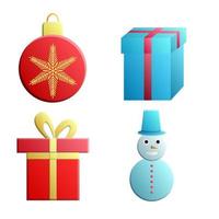 jul uppsättning santa claus, ren, strumpor, gåvor, ljus, jul träd, snögubbe, snöflinga, godis vektor